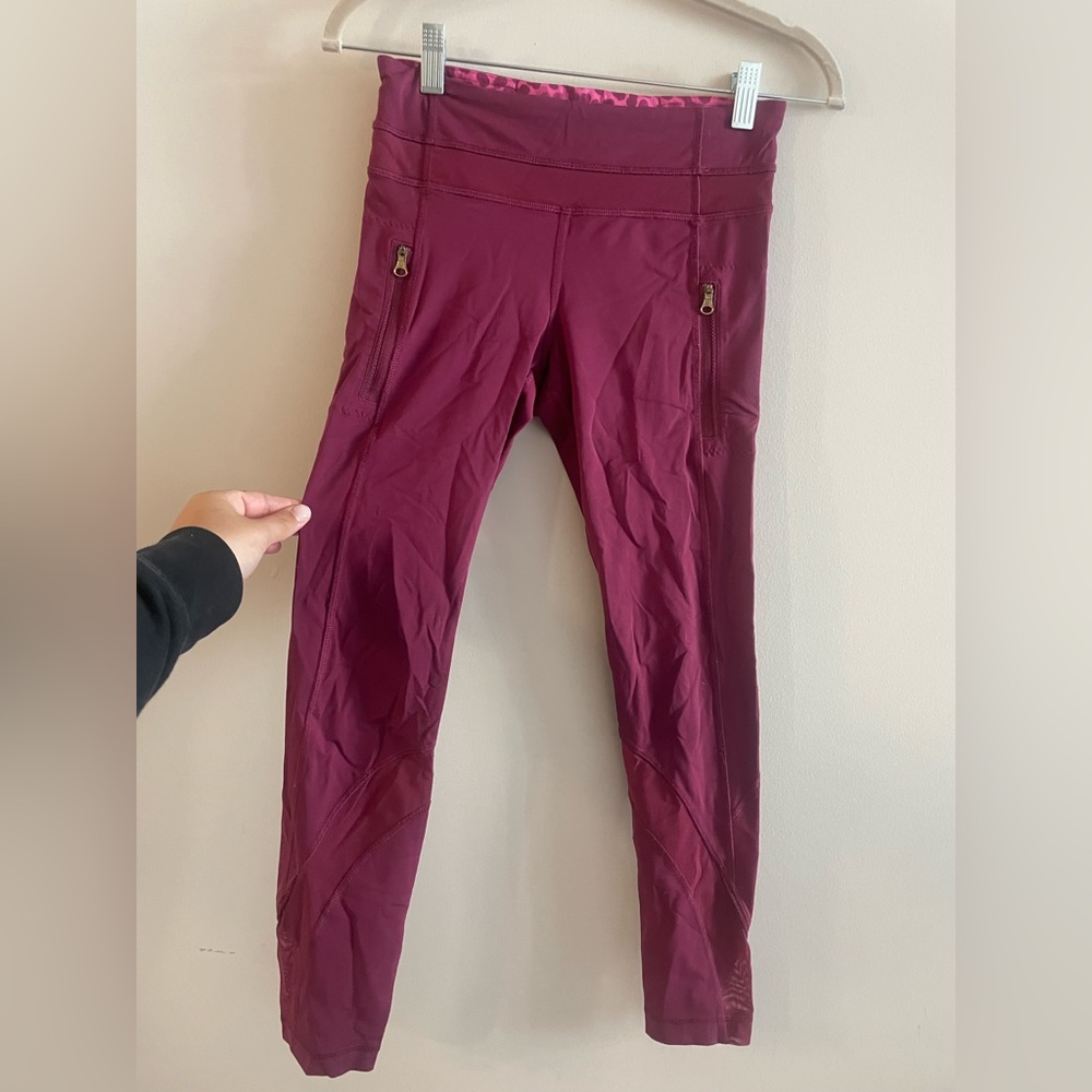 Lulu lemon burgundy leggings - 7/8